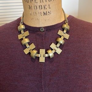 Jewelmint chunky gold/brass colored geometrical pattern w/ adjustable clasp